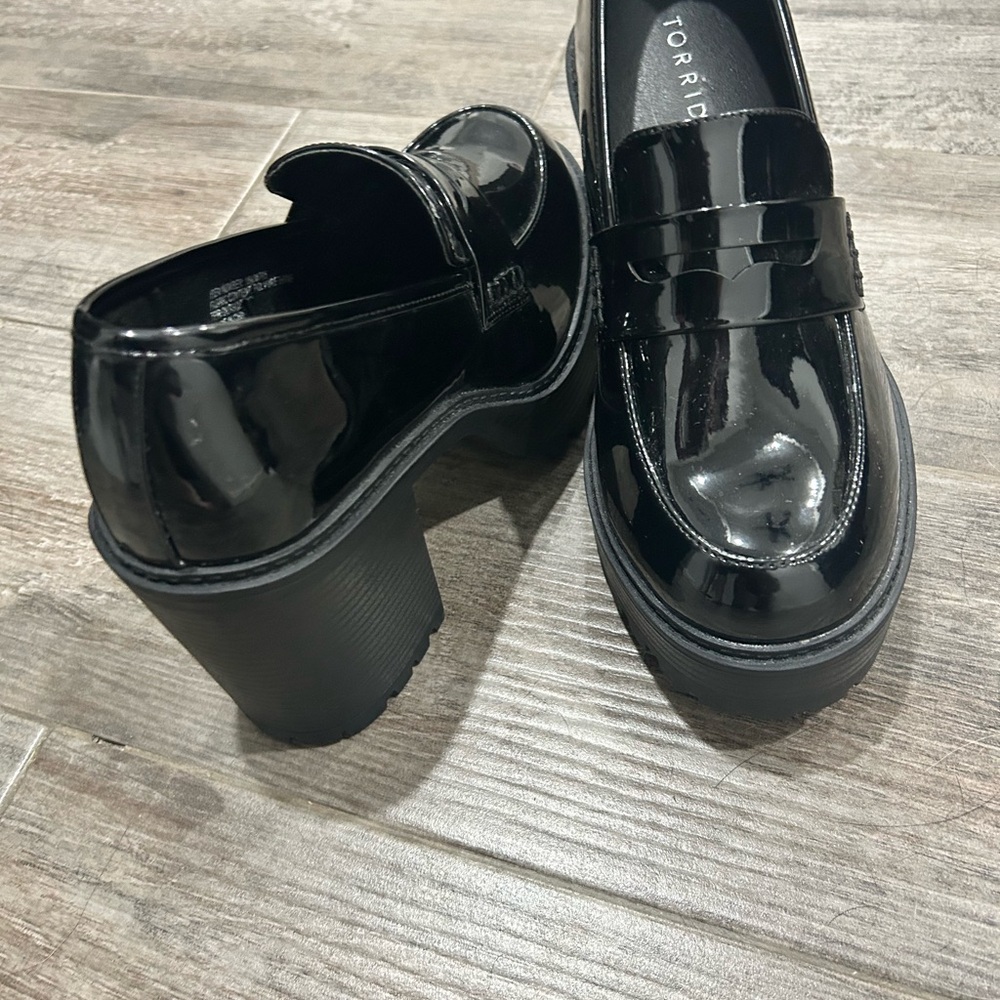 Torrid Glossy Black Platform Loafers